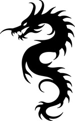Fototapeta premium Oriental Dragon Tattoo Silhouette Design