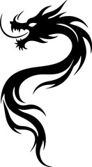 Obraz premium Oriental Dragon Tattoo Silhouette Design