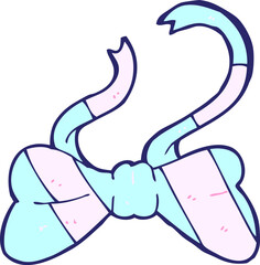 cartoon bow tie in bright neon color