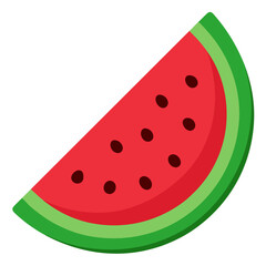 Watermelon vector illustration. Watermelon slice with seeds.