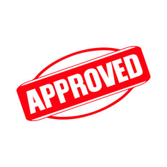Approved Red Rubber Stamp Sign Vector. Approved Stamp Template.