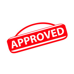Fototapeta premium Approved Red Rubber Stamp Sign Vector. Approved Stamp Template.