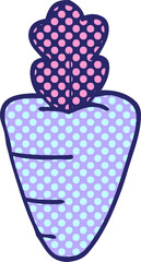 cartoon doodle healthy carrot in bright neon color
