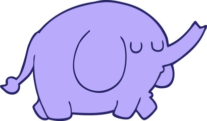 cartoon elephant in bright neon color