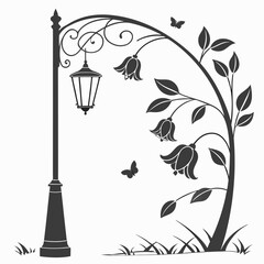 street lamp and tree