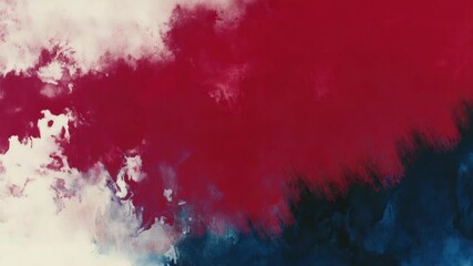 Red white and blue splashes on canvas
