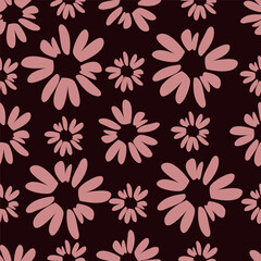 Hand drawn flowers backgrounds. Seamless patterns with floral for fabric, textiles, clothing, packaging, cover, banner, poster, interior decor. Vector illustration.