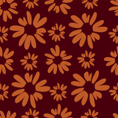 Hand drawn flowers backgrounds. Seamless patterns with floral for fabric, textiles, clothing, packaging, cover, banner, poster, interior decor. Vector illustration.