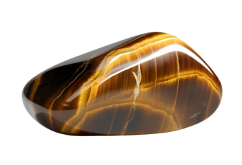 Tigers eye tumbled stone gem specimen isolated graphic resource mineral display.
