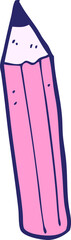 cartoon pencil in bright neon color