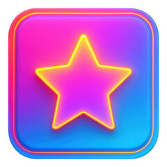 Obraz premium Vibrant Neon Star Icon with Glow Effects