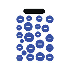 Negatively Charged Battery Vector Illustration with Negative Ions