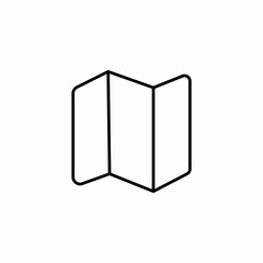 folded paper map icon sign vector