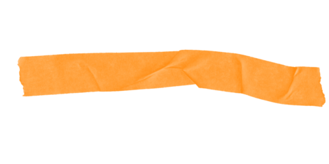 An orange rectangular shape with uneven edges against a black background in a simple composition