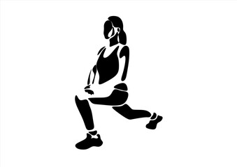Woman doing exercise Illustration about Fitness 