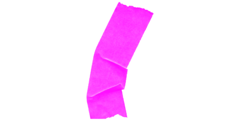 A pink abstract shape on a black background with a slightly angled vertical orientation