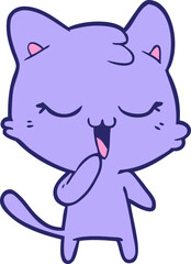 happy cartoon cat in bright neon color