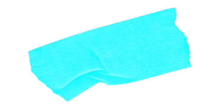 A cyan rectangle shape with jagged edges on a black background in a simple digital illustration