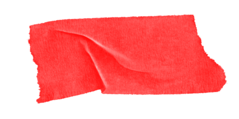 A solid red rectangular shape with slightly irregular edges against a black background in a simple design