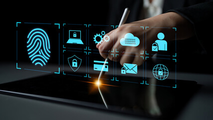System for safeguarding digital identity using fingerprint authentication, encryption, and secure...