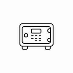 digital safe box icon sign vector