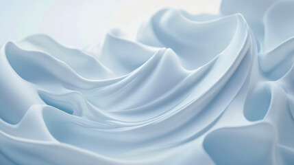 Obraz premium Serene abstract flowing forms in gentle light blue and pristine white, soft undulating waves, soothing fluid motion, elegant pure concept for a calming backdrop