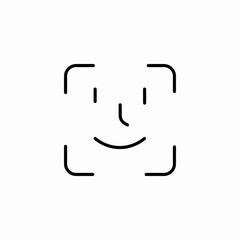 face recognition smile icon sign vector