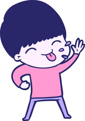 happy cartoon boy in bright neon color