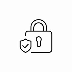 lock shield protection icon sign vector