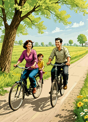 Obraz premium A Joyful Ride Through the Countryside
