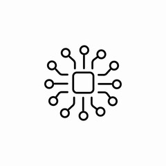 microchip processor technology icon sign vector