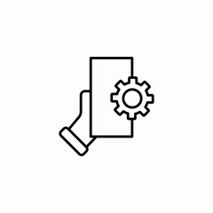 mobile settings gear icon sign vector
