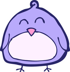 funny cartoon bird in bright neon color