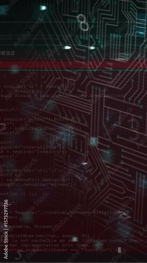 Poster multiple changing numbers and letters against security padlock icon and microprocessor connections