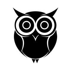 Obraz premium owl logo animal simple line vector, Simple owl head logo design icon 