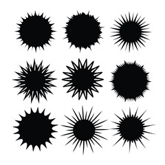 Fototapeta premium Black starburst shapes collection explosion