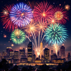 diwali  over the city  beautiful scene isolated PNG 