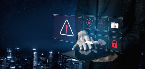 Cybersecurity threat focuses on cybersecurity, threat, and data breach with strong emphasis on...