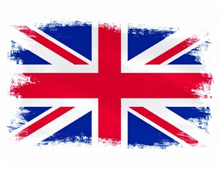 United Kingdom Flag with Paint Brush Stroke Effect