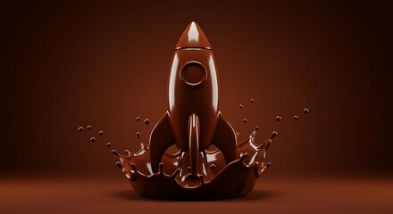 Decadent chocolate rocket takes off in splash of molten chocolate