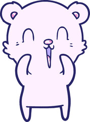 polar bear cartoon in bright neon color