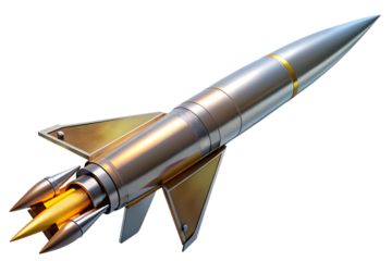 Futuristic Rocket Design Sleek Metallic Spaceship Illustration
