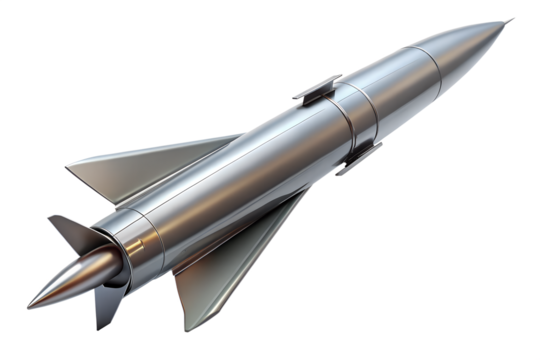 High-Resolution 3D Render of a Modern Missile System Detailed Design and Aerodynamic Features