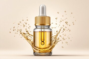 Golden Serum Bottle Splash