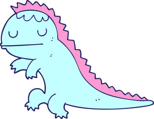cartoon dinosaur in bright neon color