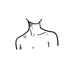 Doodle of bare shoulders in morning light