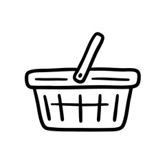 Sketch of a shopping basket with a handle  