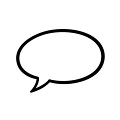 Black and white sketch of a chat bubble illustration  