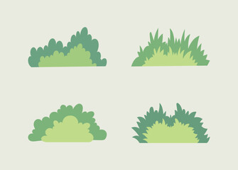 grass simple illustration element set