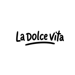 Text design featuring the phrase La Dolce Vita in black lettering  